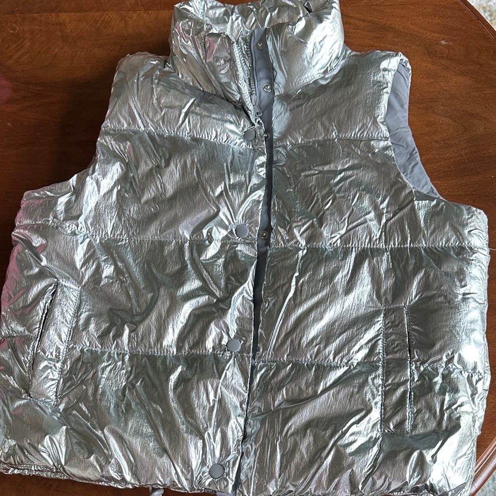 Evereve Metallic Silver Vest